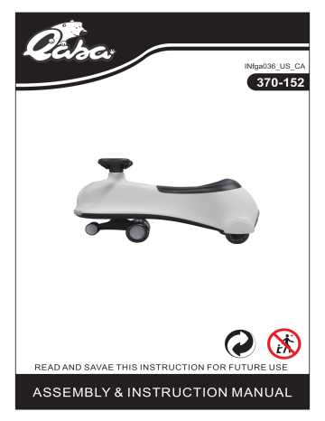 370-152GN | Qaba 370-152PK Ride on Wiggle Car Mode d'emploi | Fixfr