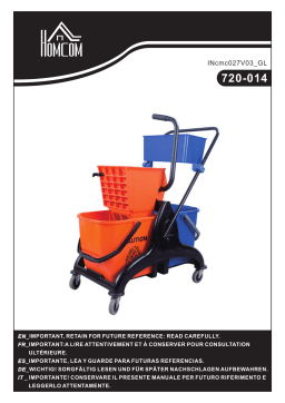 HOMCOM 720-014YL 13.7 Gallon Mop Water Bucket Wringer Cart Mode d'emploi