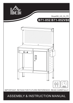 HOMCOM B71-052V80 Workbench Tool Storage Work Bench Workshop Tools Table Mode d'emploi