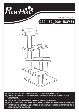 PawHut D30-183V80 40" 5-Level Revolving Stair Cat Tree Scratcher Climbing Activity Tower Mode d'emploi