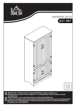 HOMCOM 837-087WT Accent Floor Storage Cabinet Kitchen Pantry Mode d'emploi