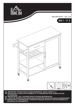 HOMCOM 801-113V80 4-Tier Rolling Kitchen Island Utility Trolley Serving Cart Kitchen Storage Cart Mode d'emploi