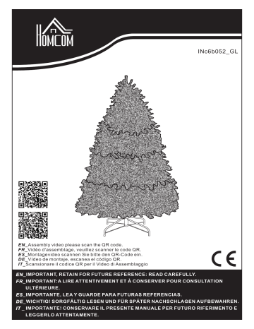 HOMCOM 830-288V03 9ft Snow Flocked Fake Christmas Tree Mode d'emploi | Fixfr