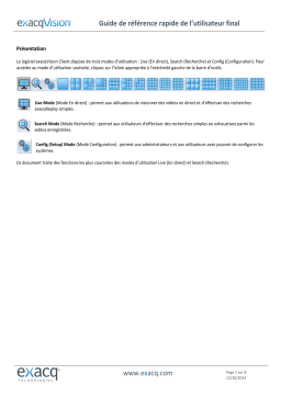 Exacq exacqVision End User Guide de démarrage rapide