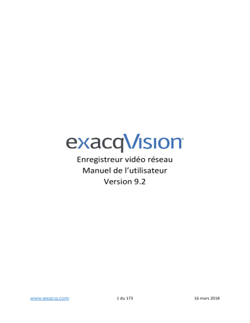 Exacq exacqVision Pro Manuel utilisateur | Fixfr