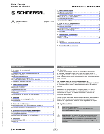 SRB-E-204ST-CC | SRB-E-204ST | schmersal SRB-E-204PE-CC Multi-function safety relay module Mode d'emploi | Fixfr