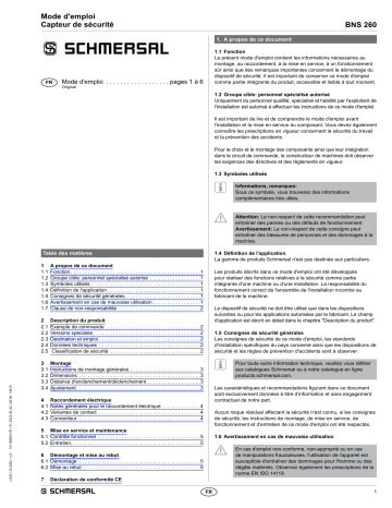BNS 260-11Z-ST-R | BNS 260-11/01ZG-ST-R | BNS 260-11ZG-L | BNS 260-11Z-R 10,0M | BNS 260-11Z-ST-L | BNS 260-02Z-ST-R | BNS 260-02ZG-L | BNS 260-02ZG-R | BNS 260-02ZG-R 5,0M | BNS 260-02ZG-L 5,0M | BNS 260-02Z-L | schmersal BNS 260-11Z-R Magnetic safety sensor Mode d'emploi | Fixfr
