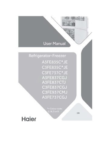 Haier A3FE837CHJ Refrigerator Manuel utilisateur | Fixfr
