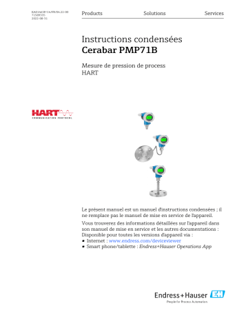 Endres+Hauser Cerabar PMP71B Manuel utilisateur | Fixfr