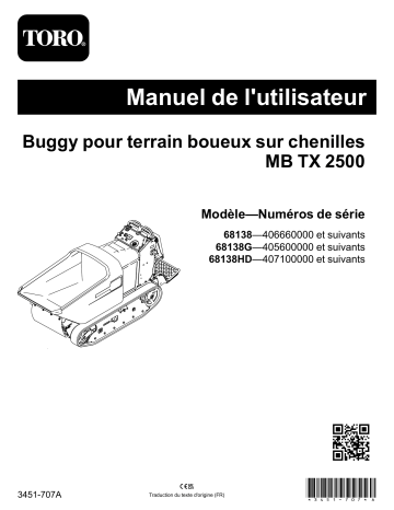 Toro MB TX 2500 Tracked Mud Buggy Concrete Equipment Manuel utilisateur | Fixfr