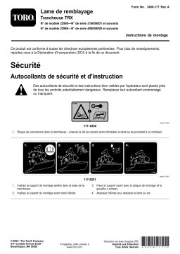 Toro Backfill Blade Attachment Guide d'installation