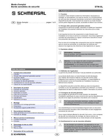 STW-SL-08 | STW-SL-05 | schmersal STW-SL-06 Mode d'emploi | Fixfr