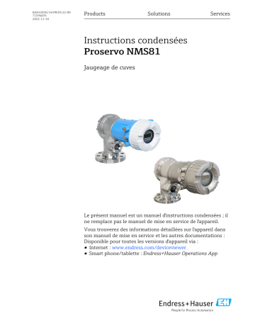 Endres+Hauser Proservo NMS81 Manuel utilisateur | Fixfr