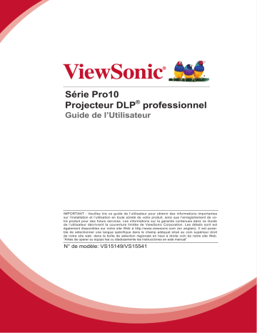 Pro10100-S | ViewSonic PRO10100 PROJECTOR Mode d'emploi | Fixfr