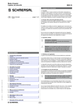 schmersal BNS 33-12Z Magnetic safety sensor Mode d'emploi