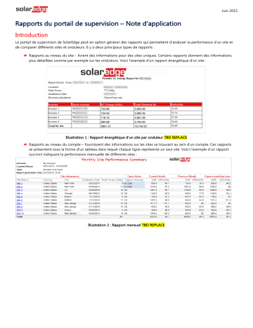 SolarEdge Rapports du portail de supervision Guide d'installation | Fixfr