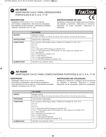 Fonestar AD-6020E Mode d'emploi | Fixfr