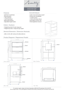 Avanity ALLE-VS25-TGG-C Allie 25 in. W x 22 in. D Bath Vanity spécification