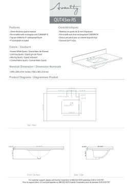 Avanity QUT43CO-RS 43 in. W x 22 in. D Quartz Vanity Top spécification