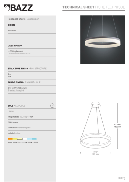 BAZZ P14786BS Orion 40-Watt Grey Integrated LED Circular Pendant Fixture spécification