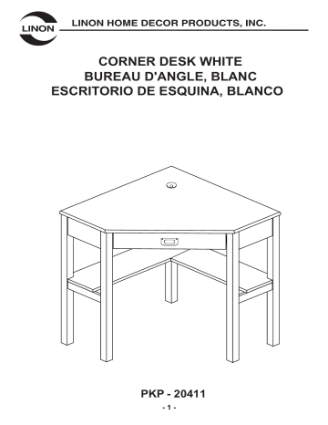Linon Home Decor THD03458 Sara 29 in. W Corner Desk White Wood Writing Desk Mode d'emploi | Fixfr