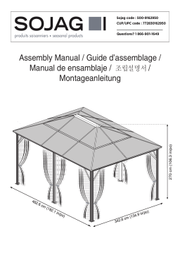 Sojag 500-9162950 12 ft. D x 16 ft. W Meridien Aluminum Gazebo Mode d'emploi