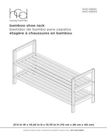 Honey-Can-Do SHO-09204 15.75 H 8-Pair Brown Bamboo Shoe Rack Mode d'emploi | Fixfr