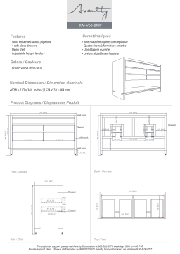 Avanity KAI-V60-BRW Kai 60 in. W x 21 in. D x 34 in. H Bath Vanity Cabinet Only spécification