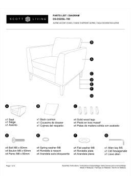 Scott Living DS-D525SL-700 Eugene Pewter Gray Faux Leather Accent Arm Chair Mode d'emploi