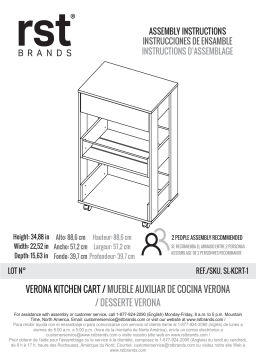 RST Brands SL-KCRT-1 Lindon Walnut MDF Mid-Century Modern Kitchen Rolling Cart Mode d'emploi