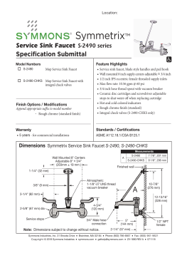Symmons S-2490 Symmetrix 8 in. Wall-Mount 2-Handle Low-Arc Service Sink Faucet spécification