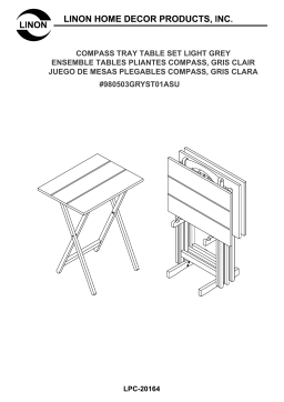 Linon Home Decor THD00740 Gray Compass Tray Table Set Mode d'emploi