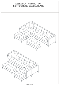 ARTFUL LIVING DESIGN CY2428-CAMEL Blanco Camel 103 in.wide Sectional 3-Piece Leather Sofa Mode d'emploi