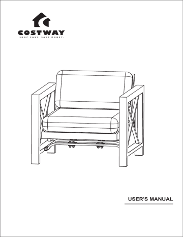 Costway NP10088WL-12BE+NP10088WL-22BE 4-Pieces Metal Patio Conversation Set Rocking Single Sofa Mode d'emploi | Fixfr