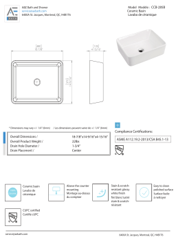 Unbranded 240145 Kiera 5 in. Ceramic Rectangular Vessel Sink Basin spécification