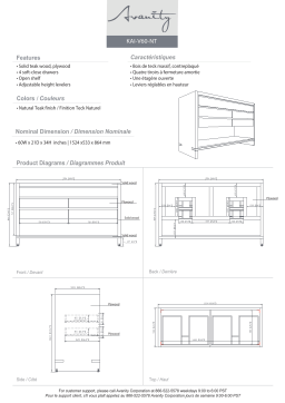 Avanity KAI-V60-NT Kai 60 in. W x 21 in. D x 34 in. H Bath Vanity Cabinet Only spécification