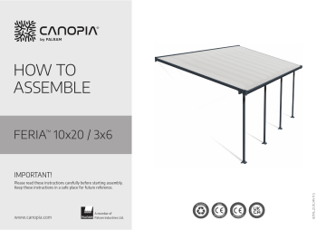 702725 | Canopia by Palram 702739 Feria 10 ft. x 20 ft. Gray/Clear Aluminum Patio Cover Mode d'emploi | Fixfr