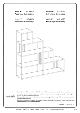Welwick Designs HD9312 56.25 in. Wide Coastal Oak/Black Metal and Wood Industrial 4-Shelf Divider Bookcase Mode d'emploi