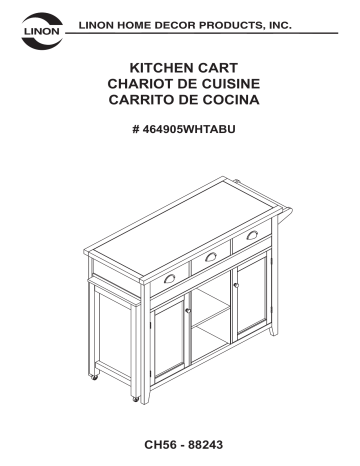 Linon Home Decor THD01928 Larson White Kitchen Island Mode d'emploi | Fixfr