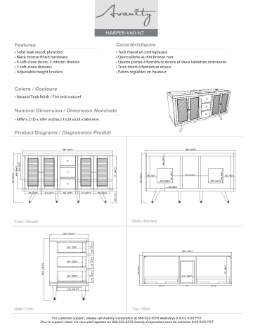 Avanity HARPER-VS61-NT Harper 61 in. Vanity spécification | Fixfr