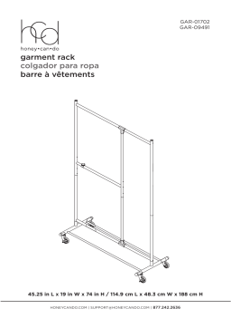 Honey-Can-Do GAR-09491 Chrome Steel Rolling Adjustable Clothes Rack 46 in. W x 74 in. H Mode d'emploi