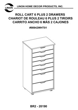 Linon Home Decor THD02097 McLeod White Wash Eight Drawer Rolling Storage Cart Mode d'emploi