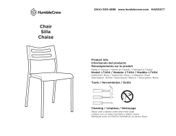 Humble Crew LT404 17.2 in. Width Standard White/White Plastic Guest Office Chair Mode d'emploi