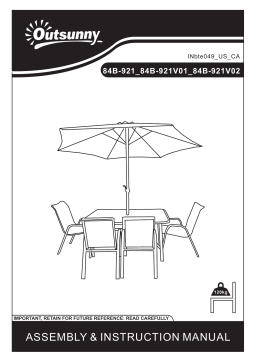 Outsunny 84B-921CG 8-Piece Metal Outdoor Dining Set Mode d'emploi