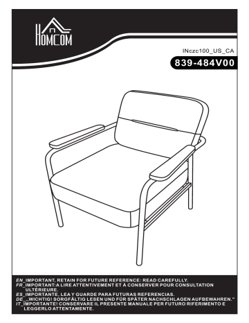 HOMCOM 839-484V00YL Modern Yellow Accent Chairs Mode d'emploi | Fixfr