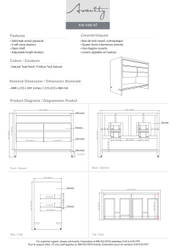 Avanity KAI-VS49-NT Kai 49 in. W x 22 in. D x 35 in. H Bath Vanity spécification