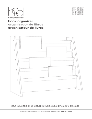 Honey-Can-Do SHF-09591 23.62 in. H Primary Colors Polyester and MDF 4-Shelf Pocket Bookcase Mode d'emploi | Fixfr