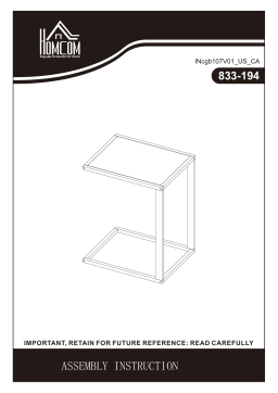 HOMCOM 833-194 18.5 in. Brown Rectangular Wooden End Table Mode d'emploi