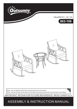 Outsunny 863-106 3-Piece Rocking Chair Bistro Set Mode d'emploi