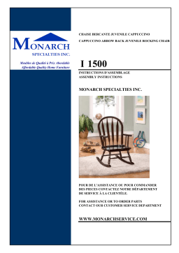 Monarch Specialties I 1500 Cappuccino Arrow Back Juvenile Rocking Chair Mode d'emploi